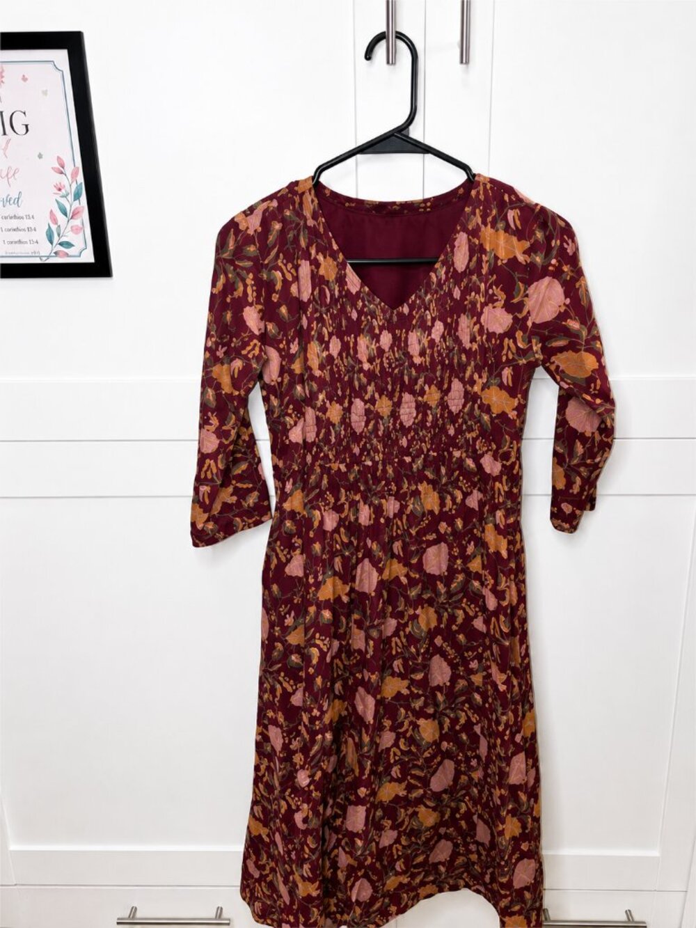 ✨ Acai Floral Smocked Midi Dress | Size XS (82 cm) 🌸